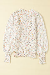 Beige Colorful Dots Cable Knit Crew Neck Sweater