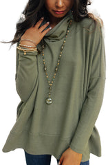 Jungle Green Cowl Neck Shift Tunic Top